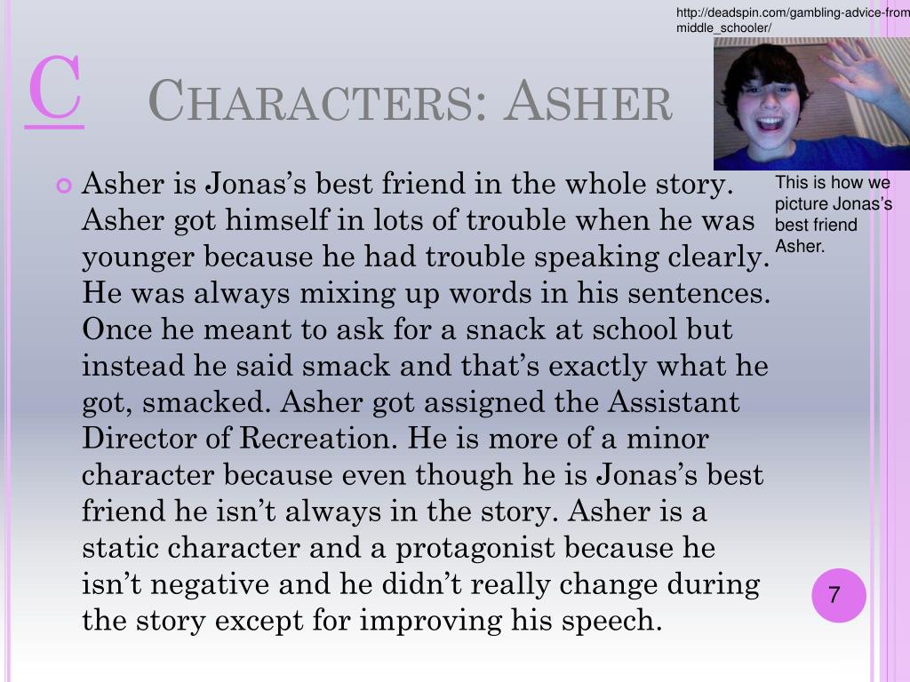 what assignment does asher get in the giver book