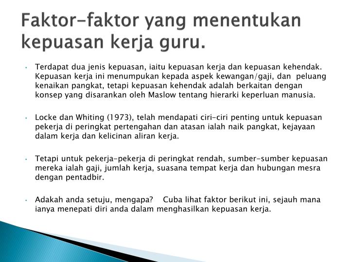 PPT - Kepuasan Kerja PowerPoint Presentation - ID:4134840