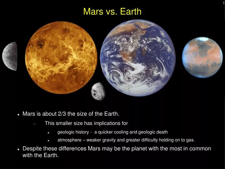 PPT - Mars vs. Earth PowerPoint Presentation, free download - ID:4135624