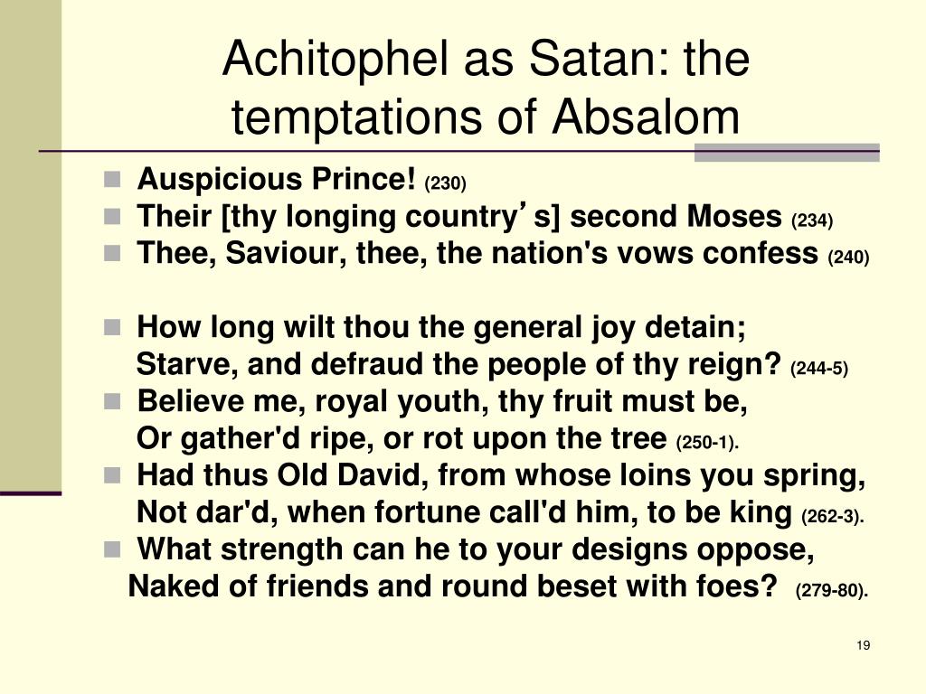 Absalom And Achitophel Opening Lines