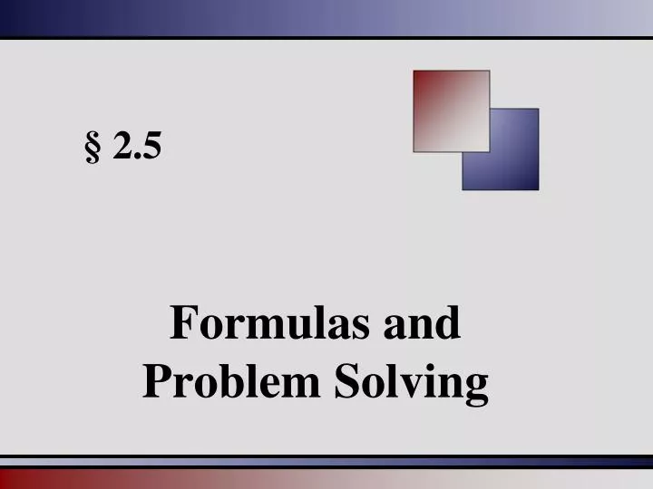 2 3 formulas and problem solving