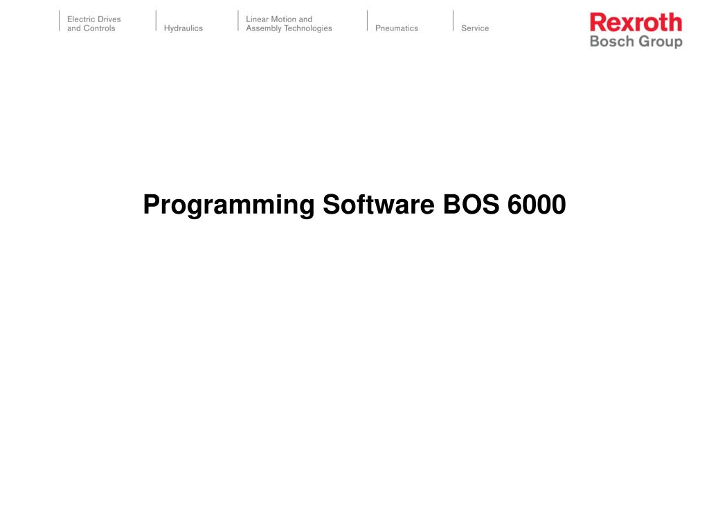 PPT Programming Software BOS 6000 PowerPoint Presentation, free