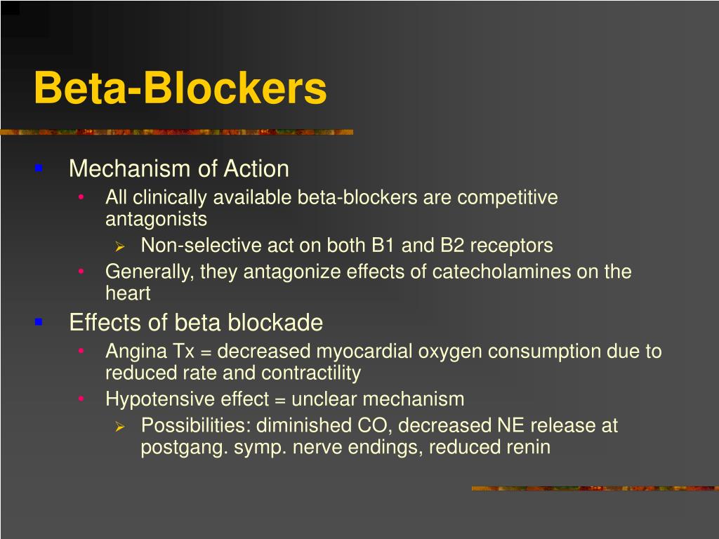 Non Selective Beta Blockers Effects