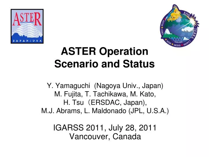 aster operation scenario and status n.