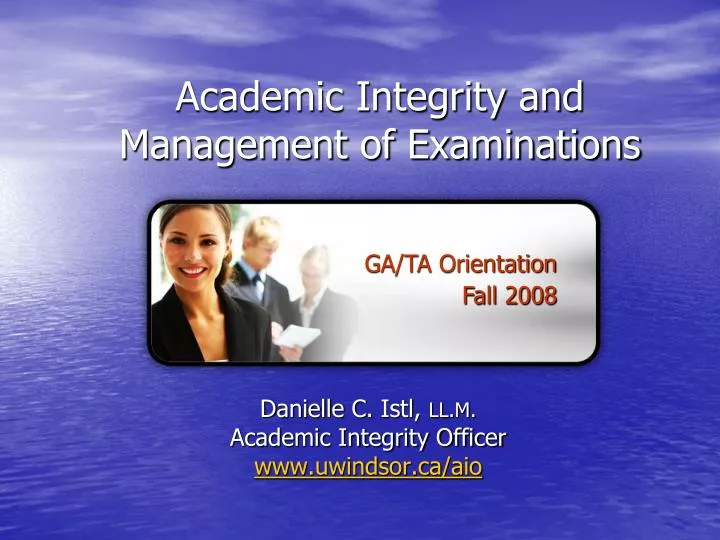 academic integrity and management of examinations n.