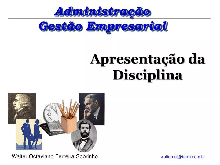 PPT - Apresentação da Disciplina PowerPoint Presentation, free download ...