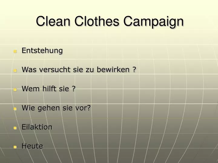 PPT Clean Clothes Campaign PowerPoint Presentation, free download