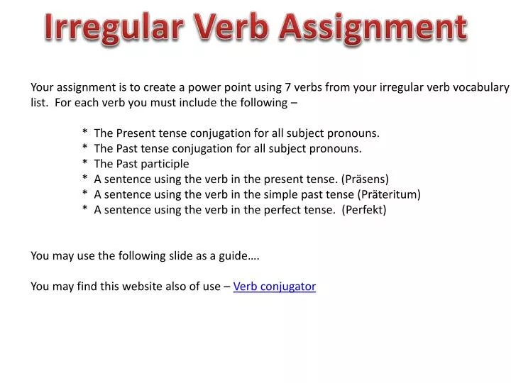 the verb assignment
