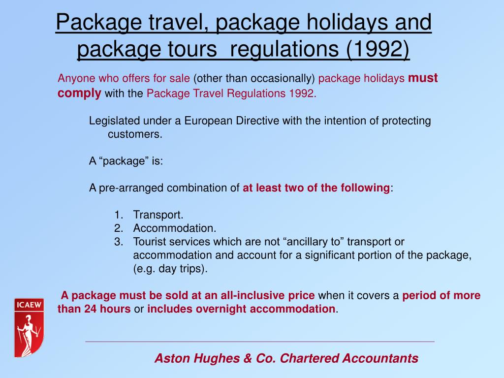 what is the package travel regulations 1992