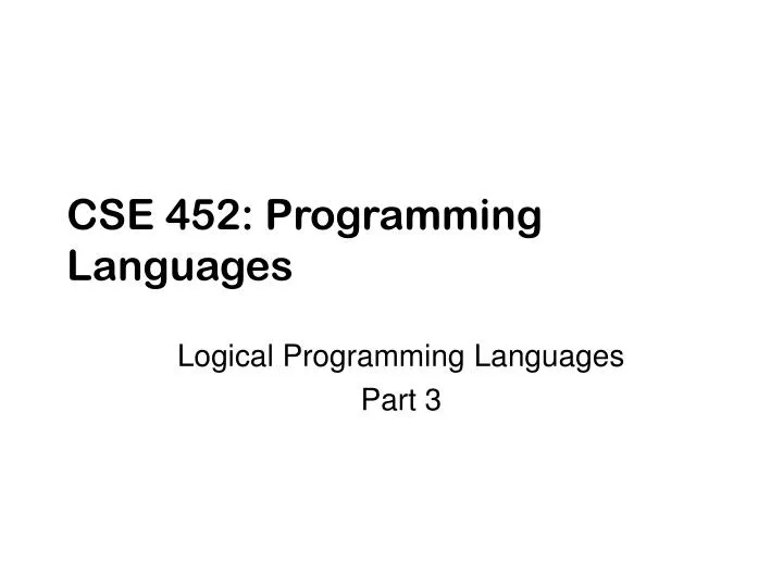 cse 452 programming languages n.