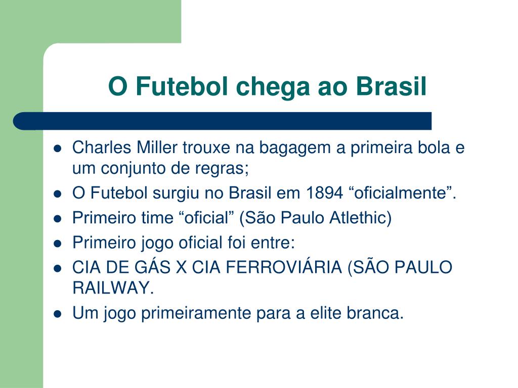 COMO SURGIU O FUTEBOL NO BRASIL - CHARLES MILLER FUTEBOL NO BRASIL 