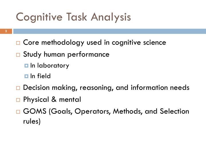 cognitive task analysis education