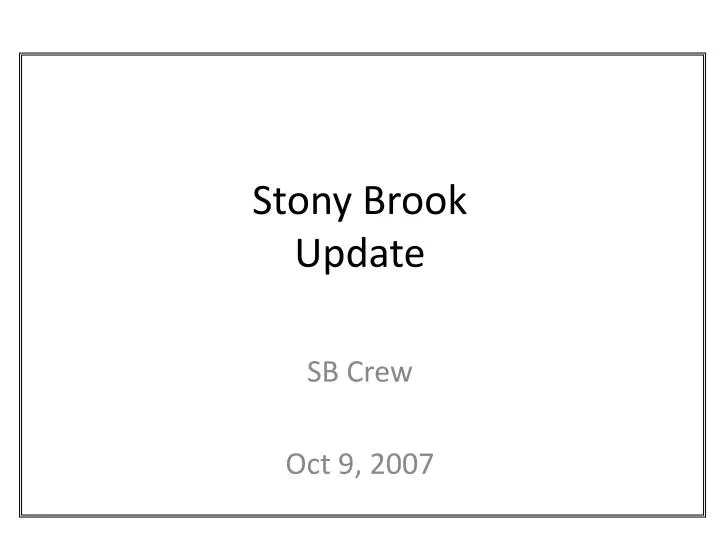 stony brook update n.