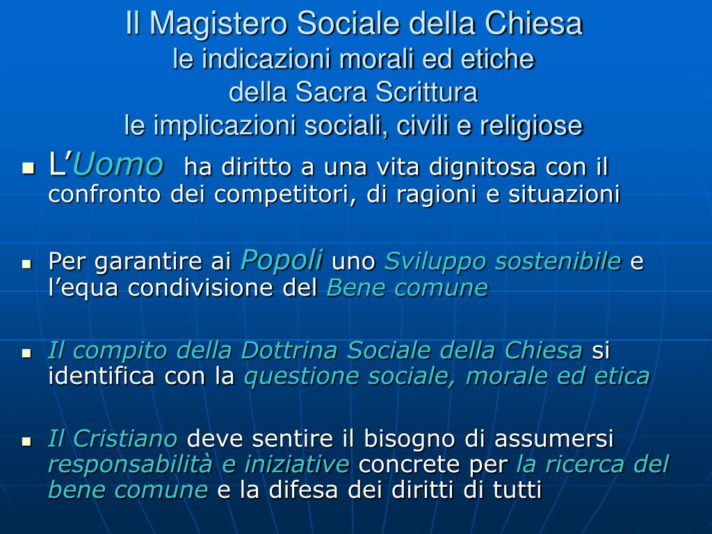 La Dottrina Sociale Della Chiesa PPT - ECONOMIA e DOTTRINA SOCIALE della CHIESA PowerPoint Presentation