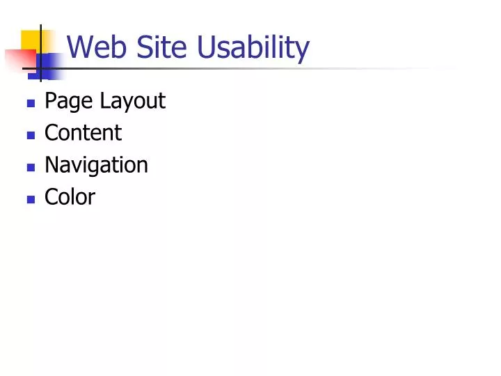 web site usability n.