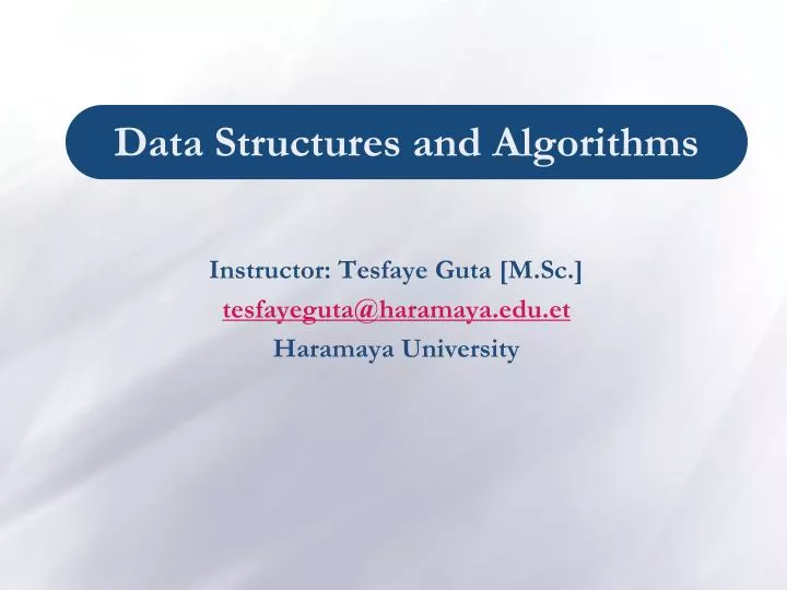 PPT - Data Structures and Algorithms PowerPoint Presentation, free ...