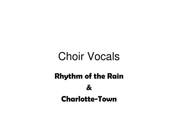 choir vocals n.
