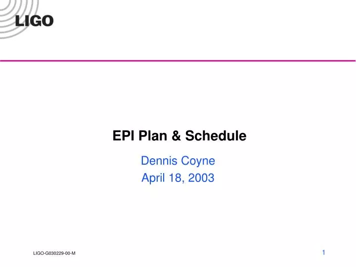 PPT EPI Plan Schedule PowerPoint Presentation Free Download ID