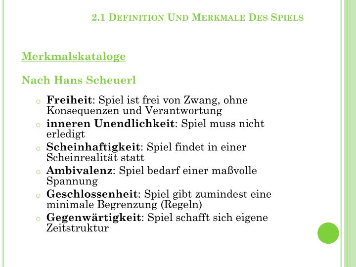 Merkmale Spiel Merkmale Spiel