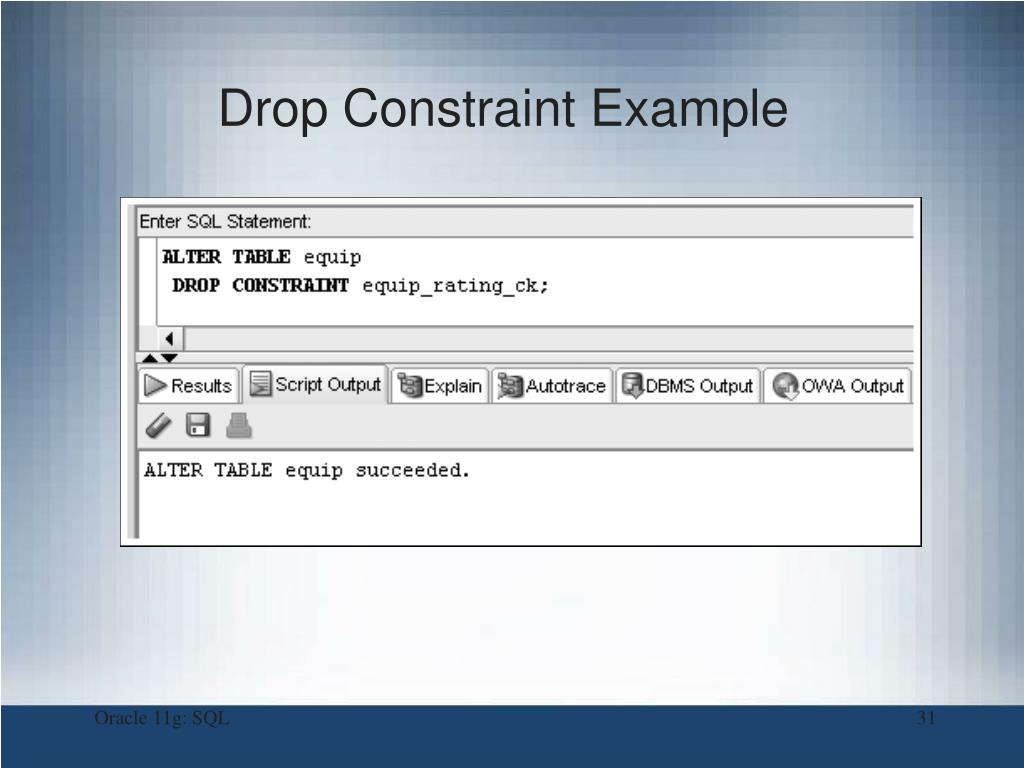 how to disable constraints in oracle 11g