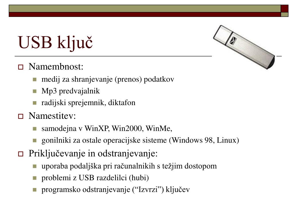 PPT - USB ključ PowerPoint Presentation, free download - ID:4157138