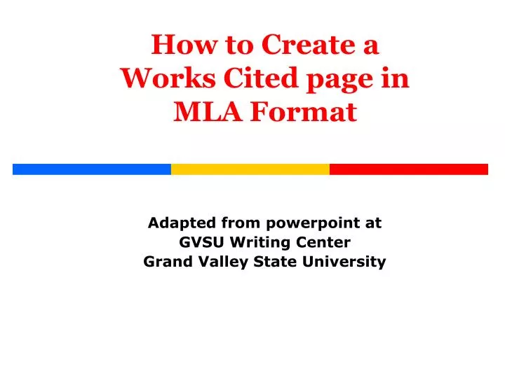 How Do You Make A Work Cited Page In Mla Format