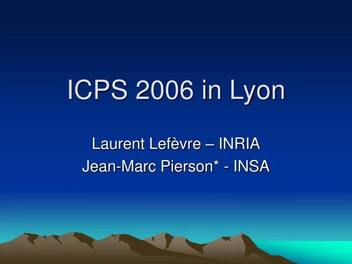 icps 2006 in lyon n.