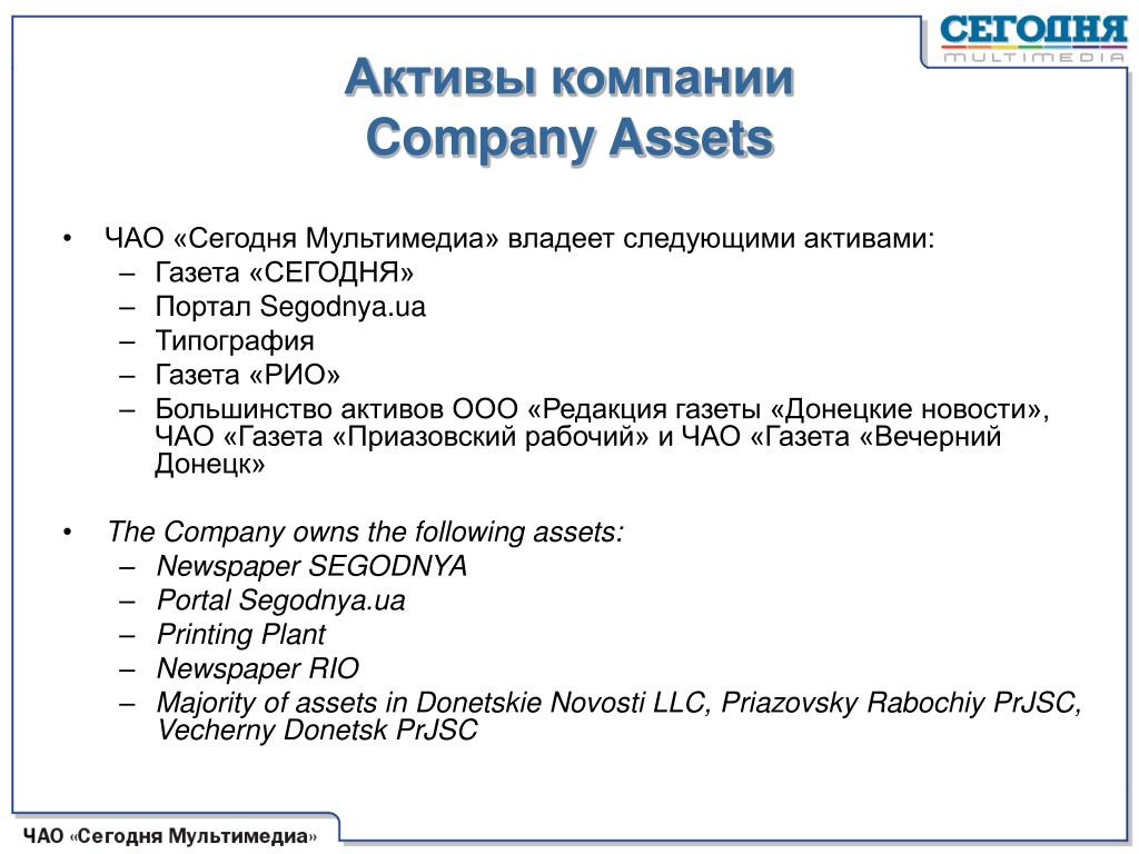 Company assets