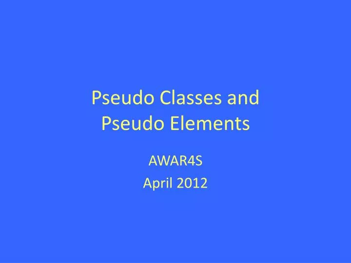 pseudo classes and pseudo elements n.