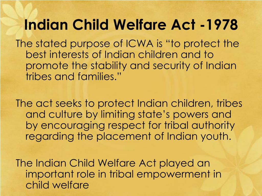 PPT - Indian Child Welfare Act 1978 Training PowerPoint Presentation ...