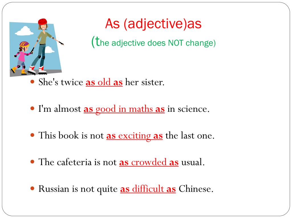 Adjective предложения. As в сравнительной степени. Предложения с конструкцией as as. Сравнительные предложения с as. Сравнительная степень английский as.