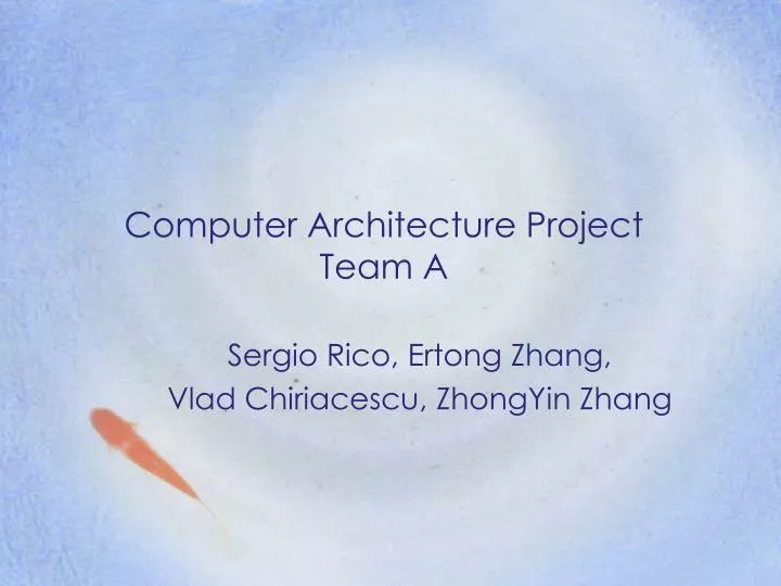 computer architecture project team a n.