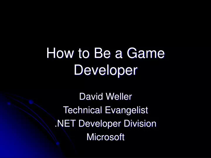 how to be a game developer n.