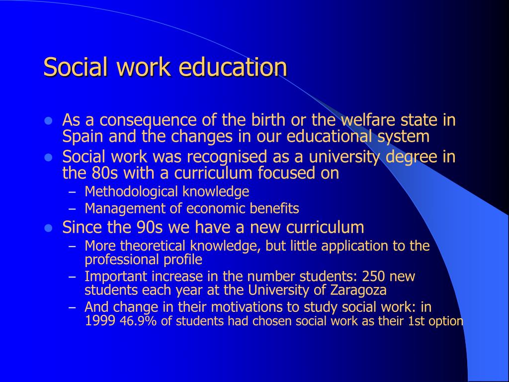 PPT - Social Work education and profession in Spain PowerPoint ...