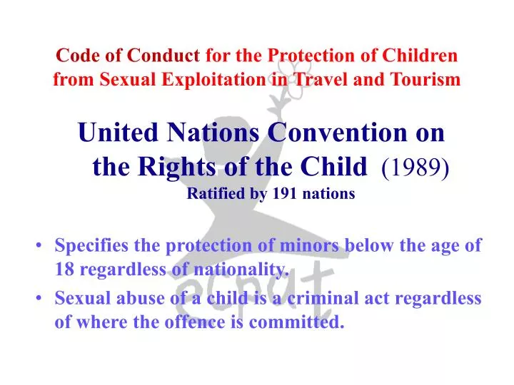 code of conduct for the protection of children from sexual exploitation in travel and tourism n.