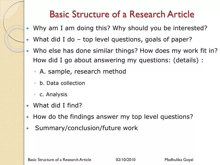 ppt on research article