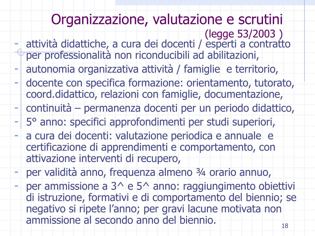 Legge N 53 Del 2003 Sintesi PPT - “Evoluzione della Riforma delle scuole superiori ” PowerPoint