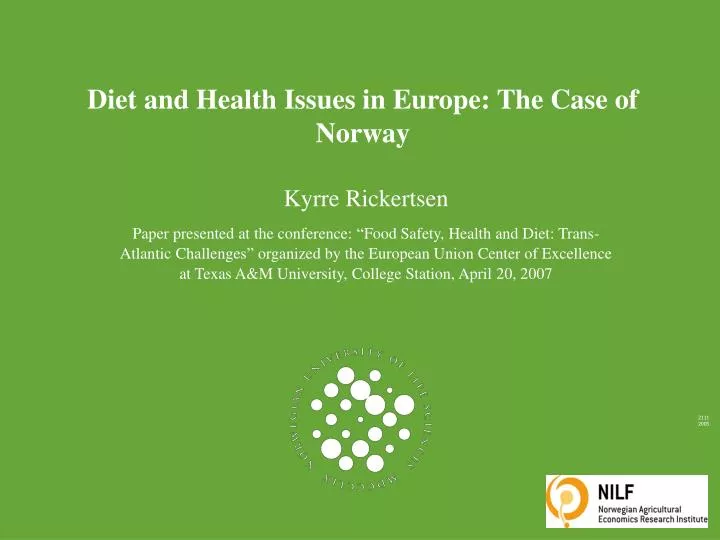 diet and health issues in europe the case of norway n.