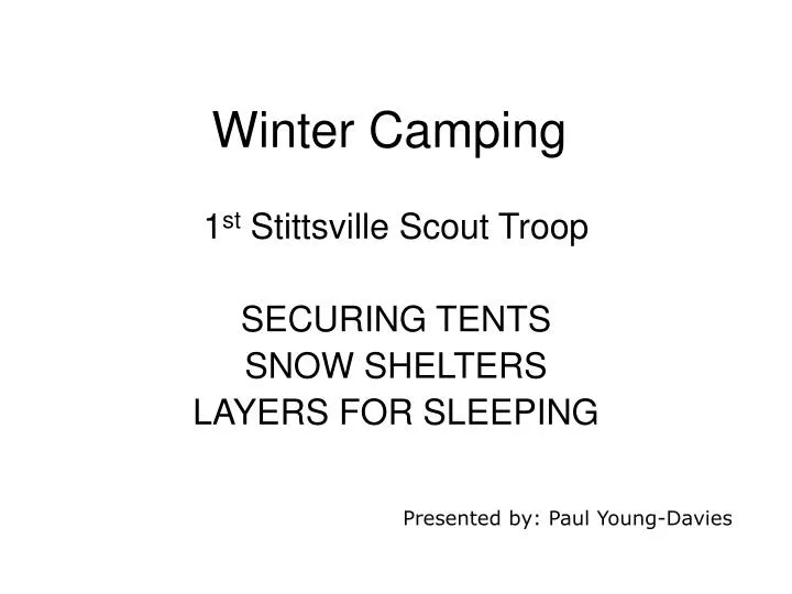 Ppt Winter Camping Powerpoint Presentation Free Download Id 4168588