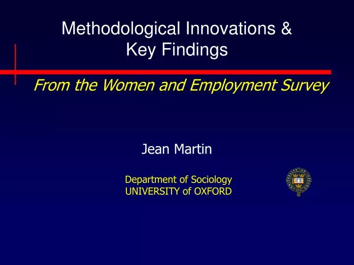 methodological innovations key findings n.