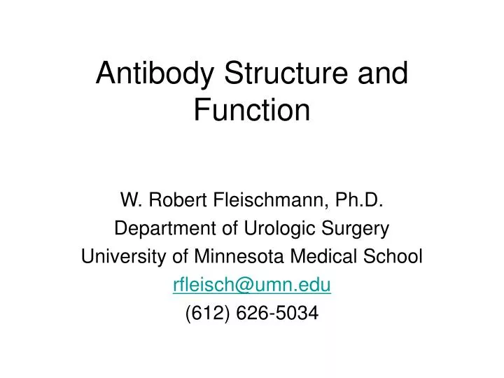 antibody structure and function n.