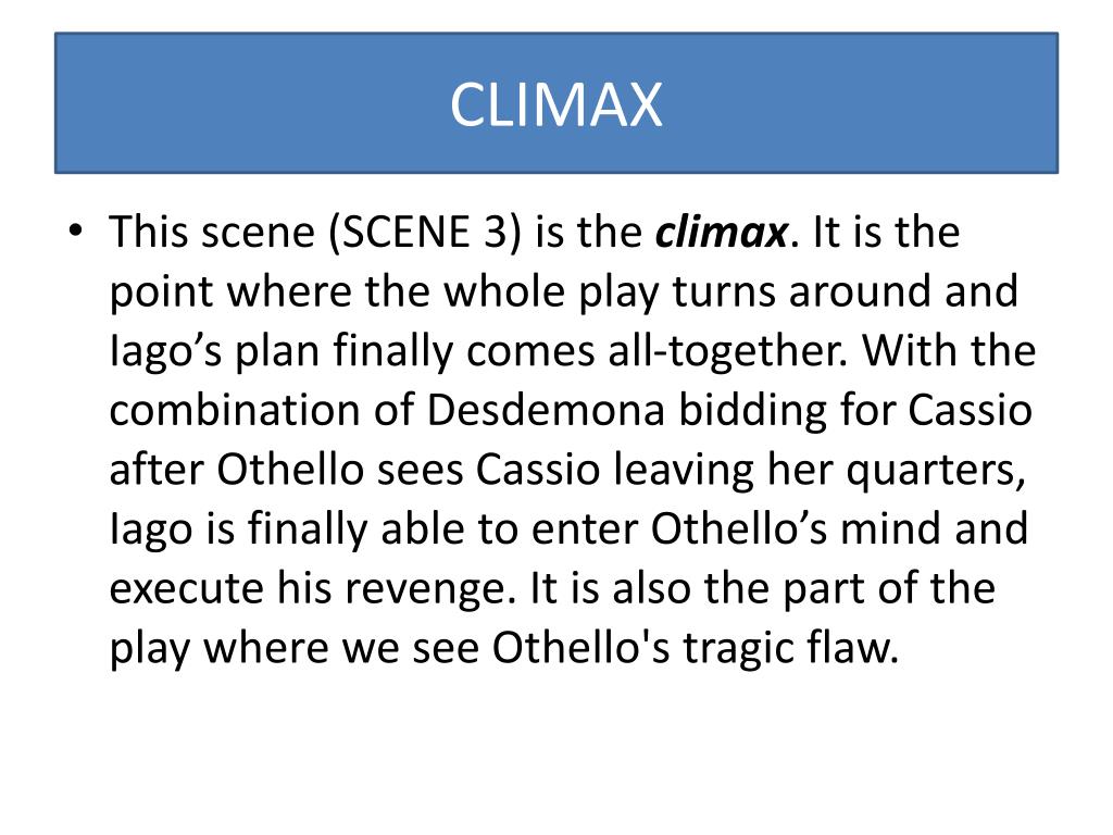 climax of othello