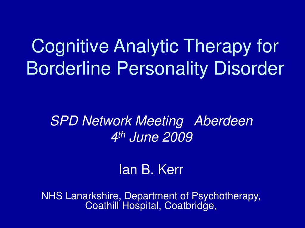 cognitive analytic therapy for borderline personality disorder.