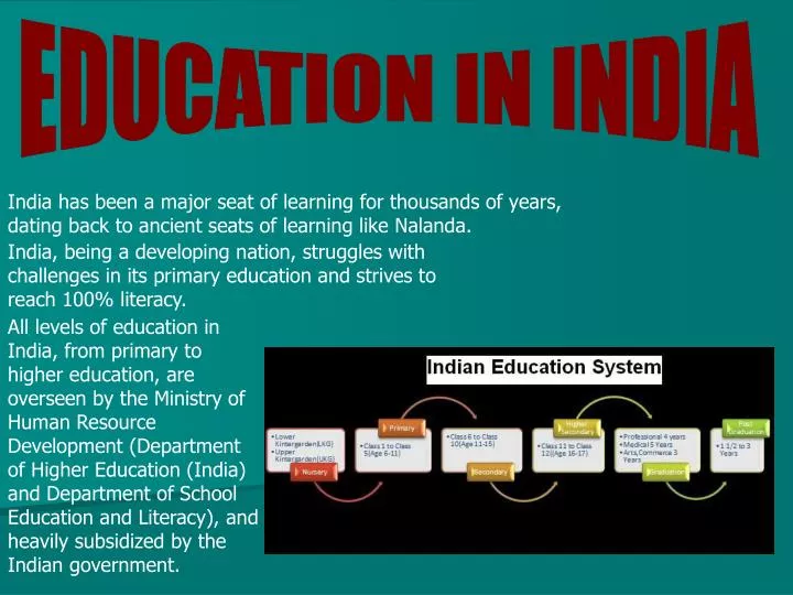 education system in india ppt presentation free download