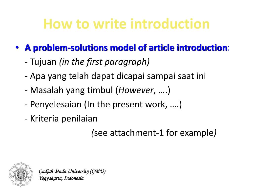 Introducing an article. Introduction article.