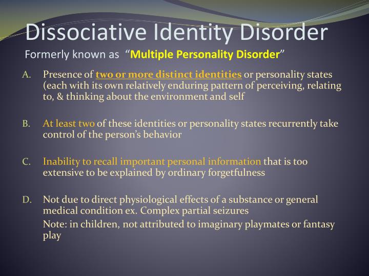 nursing care for dissociative indentity disorder nursing care for dissociative indentity disorder