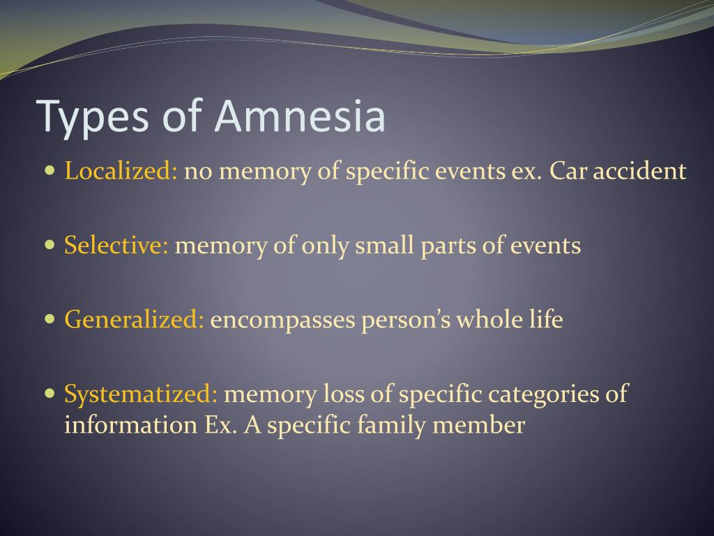 both types of amnesia both types of amnesia