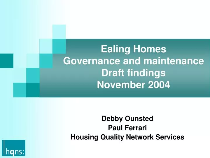 ealing homes governance and maintenance draft findings november 2004 n.