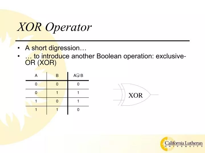 PPT - XOR Operator PowerPoint Presentation, free download - ID:4175144