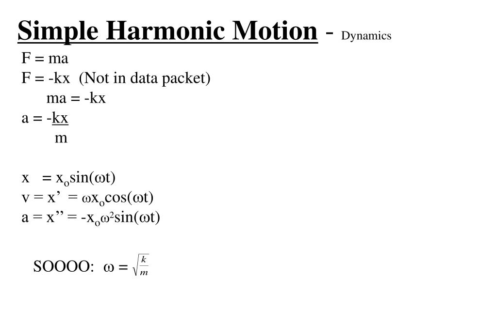 simple harmonic motion equations